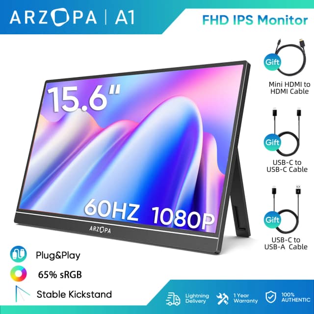 ARZOPA A1 15.6' 60Hz Portable Gaming Monitor