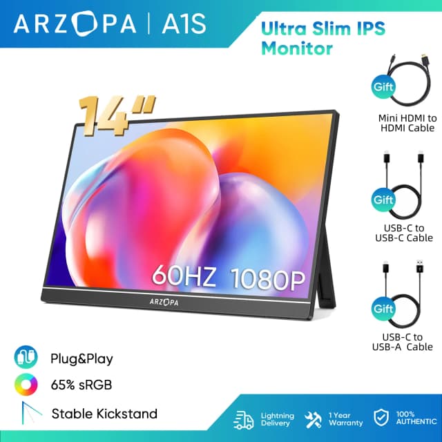 ARZOPA 14" A1S Portable Laptop Monitor